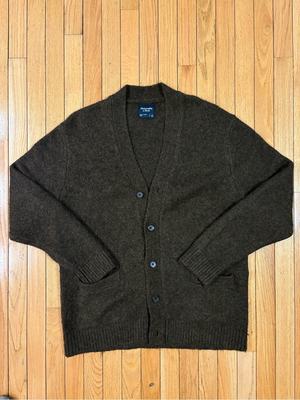 Abercrombie & Fitch Brown Men's V-Neck Cardigan